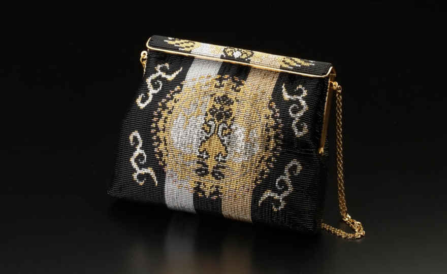 Bead Bag Enmon Byakko Nishiki (Black)